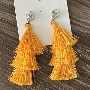 Yellow Tassel Earrings